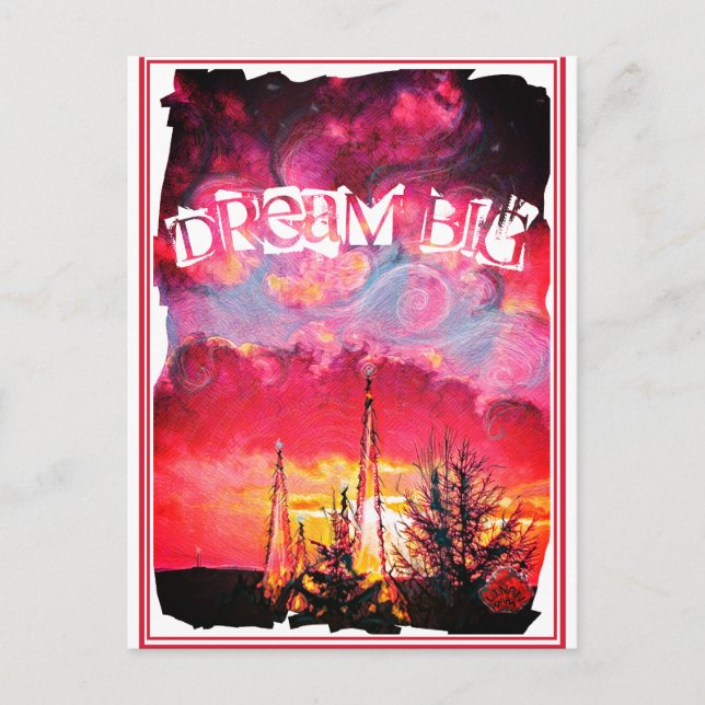 Junction Card No 52 Dream Big Fantasy Sunset Tower (Front)