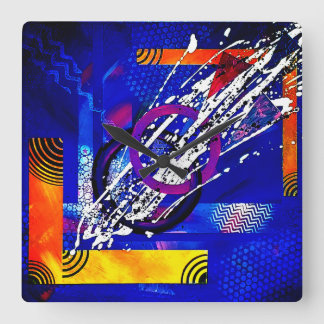 JUNCTION OF Christèle Chabrette Square Wall Clock