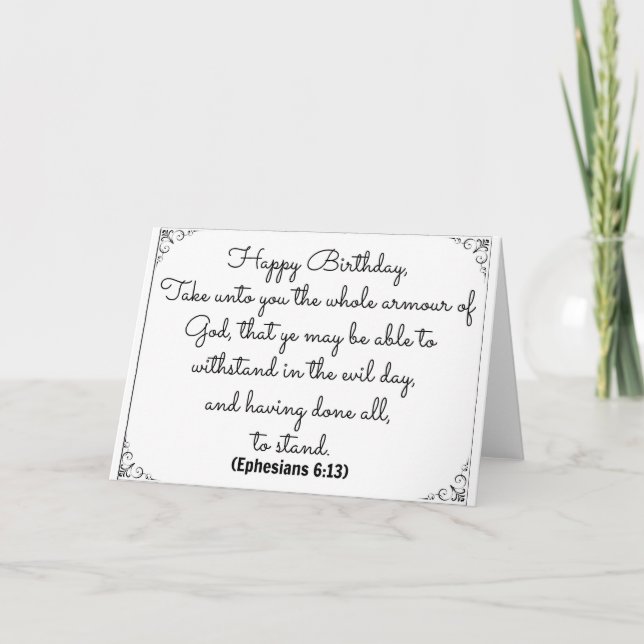 June 13 Bible Birthday card with Ephesians verse (Front)