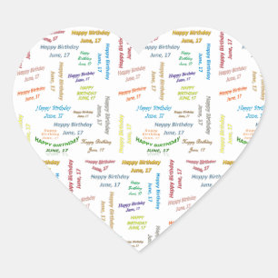 June, 17 Birthday Sticker