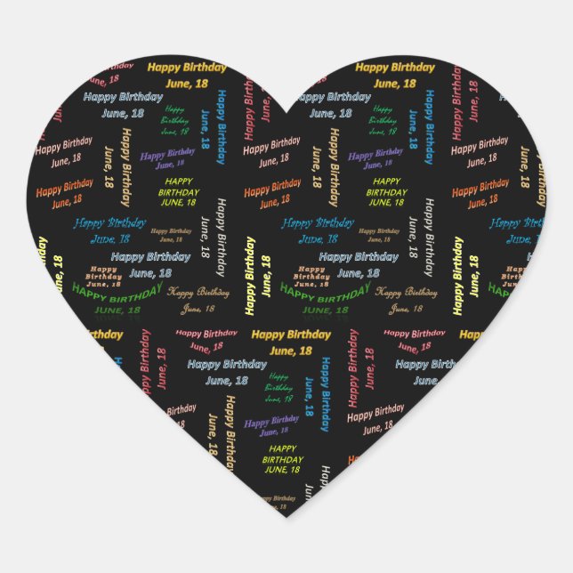 June, 18 Birthday Sticker (Front)