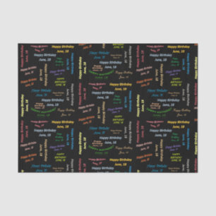 June, 18 Birthday Tissue Paper