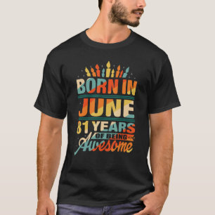 June 1941 81 Year Old 81st Birthday  Candle Graphi T-Shirt