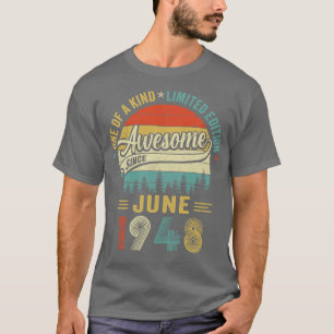 June 1948 Vintage 75 Years Old Retro 75th Birthday T-Shirt