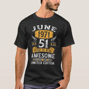 June 1971 Vintage 51th Birthday 51 Year Old For M T-Shirt