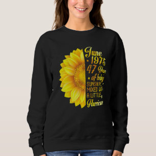 June 1975 Sunflower 47 Years Being Sunshine Mixed Sweatshirt