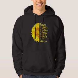 June 1980 Sunflower 42 Years Being Sunshine Mixed Hoodie