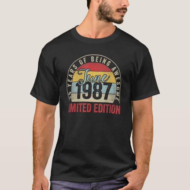June 1987  35 Year Old  35 Birthday T-Shirt (Front)