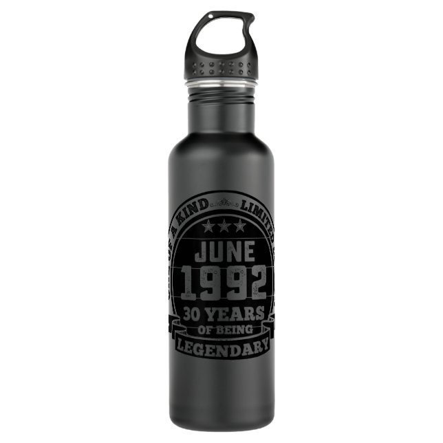 June 1992 30th Birthday Tee 30 Years Of Being Lege 710 Ml Water Bottle (Front)