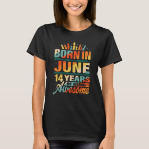 June 2008 14 Year Old 14th Birthday  Candle Graphi T-Shirt