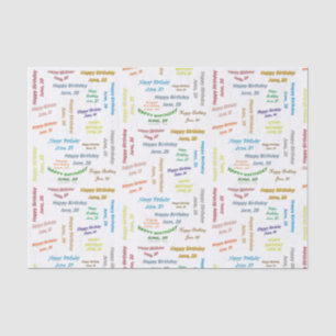 June, 20 Birthday Tissue Paper