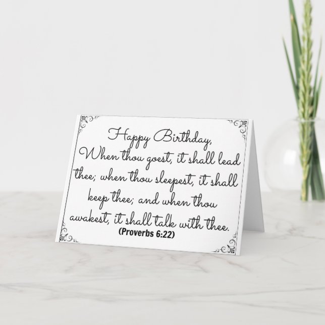 June 22 Bible Birthday card with Proverbs verse (Front)