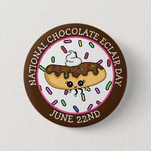 June 22nd National Chocolate Eclair Day Button