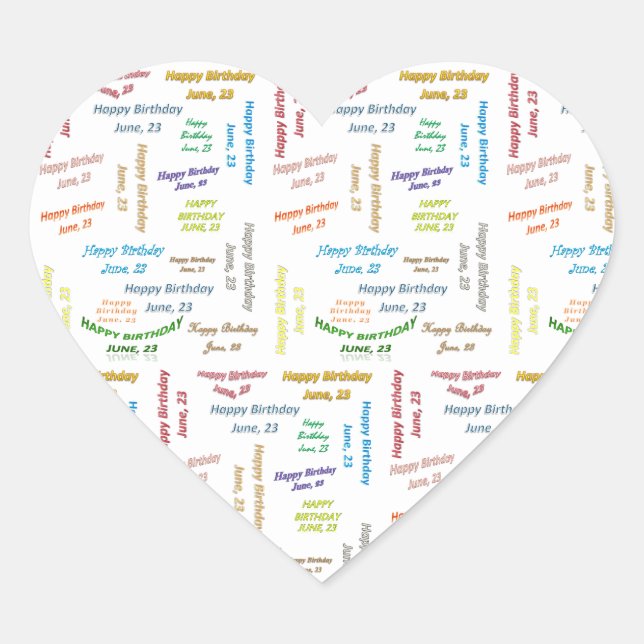 June, 23 Birthday Sticker (Front)