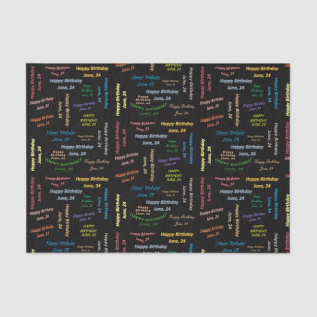 June, 24 Birthday Tissue Paper (Front)