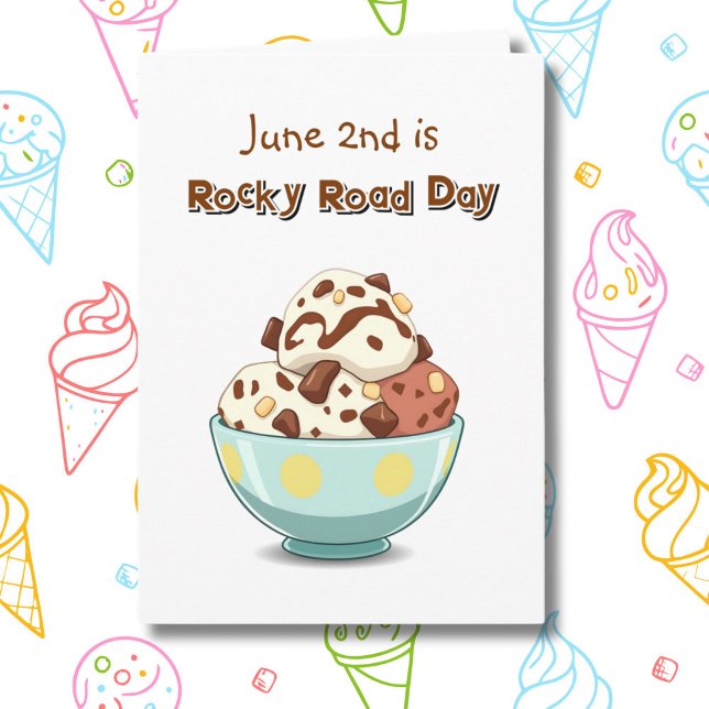 June 2nd is National Rocky Road Day Colouring Page Card (Creator Uploaded)
