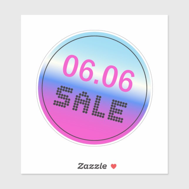 June 6 Sale Gradient Holographic Style Sticker (Sheet)