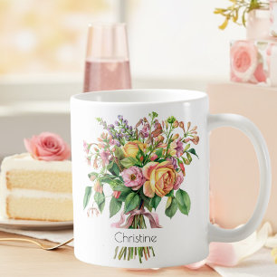 June Birth Flower Mug Roses & Honeysuckle