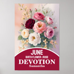 June Birth Month Flower Christian Wall Art