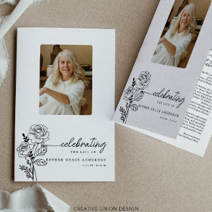 June Birth Month Flower Funeral Program Flyer