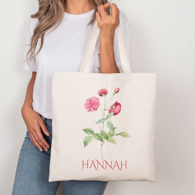 June Birth Month Flower Pink Red Roses Tote Bag (Creator Uploaded)