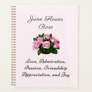 June Birth Month Flower Rose Timeless Floral  Planner