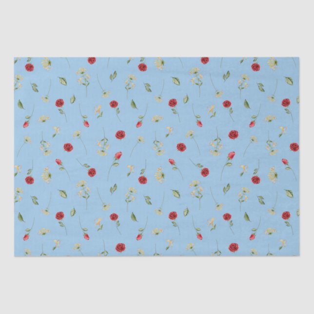 June Birth Month Flowers Rose Honeysuckle  Tissue Paper (Front)