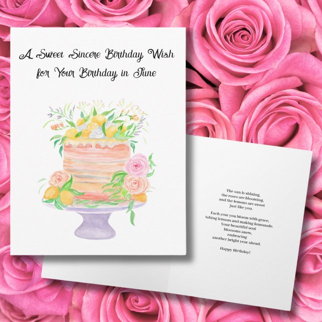 June Birthday Birth Month Flower Roses Card (Creator Uploaded)