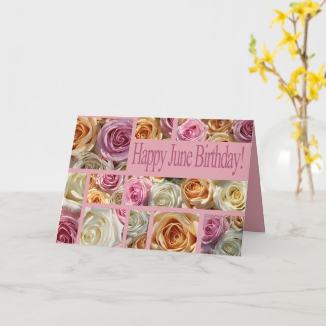 June Birthday Rose Birth Month Flower Card (Yellow Flower)