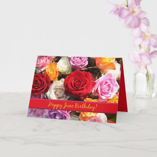 June Birthday Rose Birth Month Flower Card (Orchid)