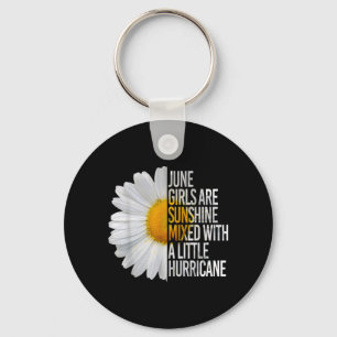 June Birthday Womens Gift Funny Daisy Quote Gift Key Ring