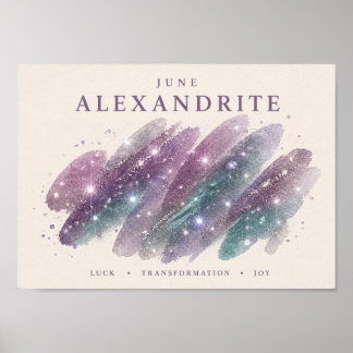 June Birthstone Alexandrite Art A4 Poster