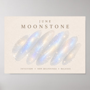 June Birthstone Moonstone Art A4 Poster