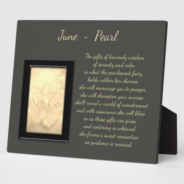 June Birthstone Pearl Plaque (Side)