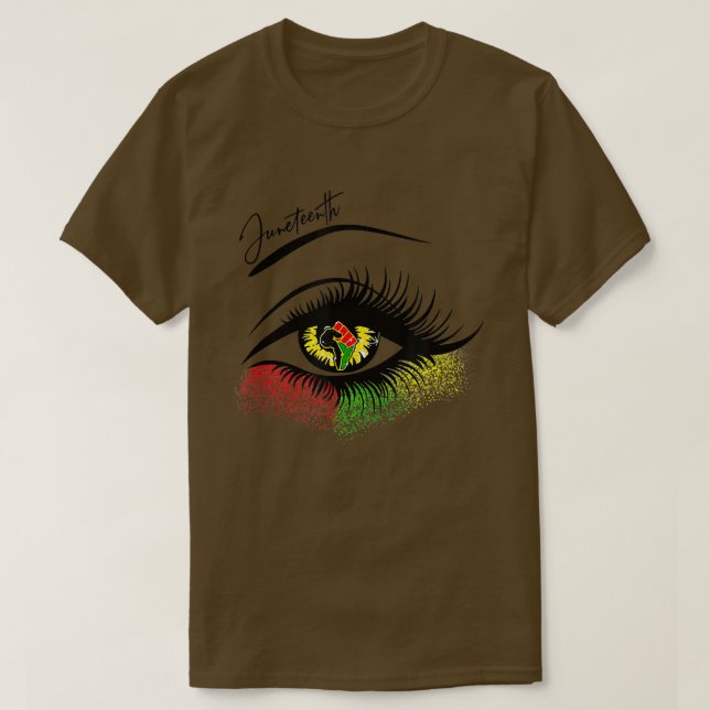 June Bright Eyes Juneteenth Juneteenth Eye African T-Shirt (Design Front)