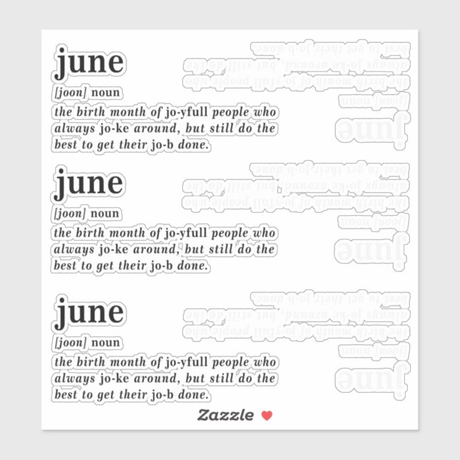 June Definition Birthday (Sheet)