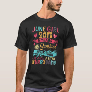 June Girl 2017 5 Years Old 5 Sunshine Birthday T-Shirt