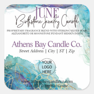 June Hidden Jewellery Candle Product Label