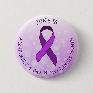 June is Alzheimer’s and Brain Awareness Month 6 Cm Round Badge