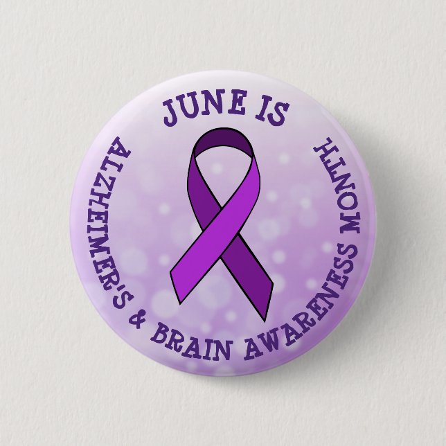 June is Alzheimer's & Brain Awareness Month 6 Cm Round Badge (Front)