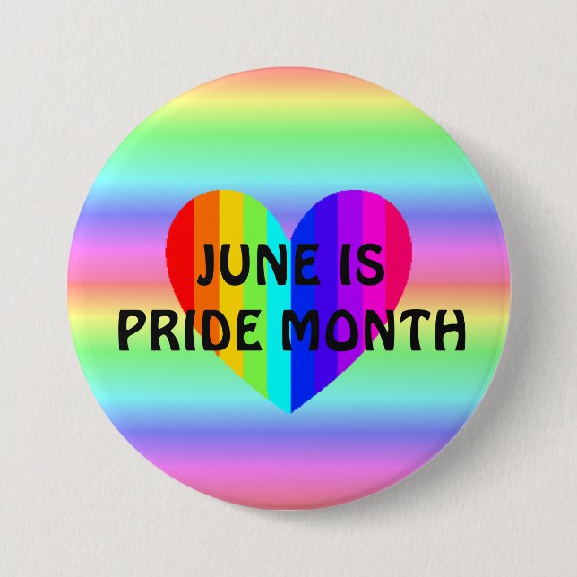 June is LGBT Pride Month Button (Front)