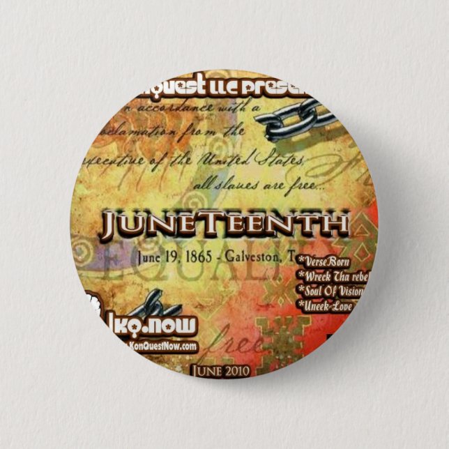 June - JuneTeenth 6 Cm Round Badge (Front)