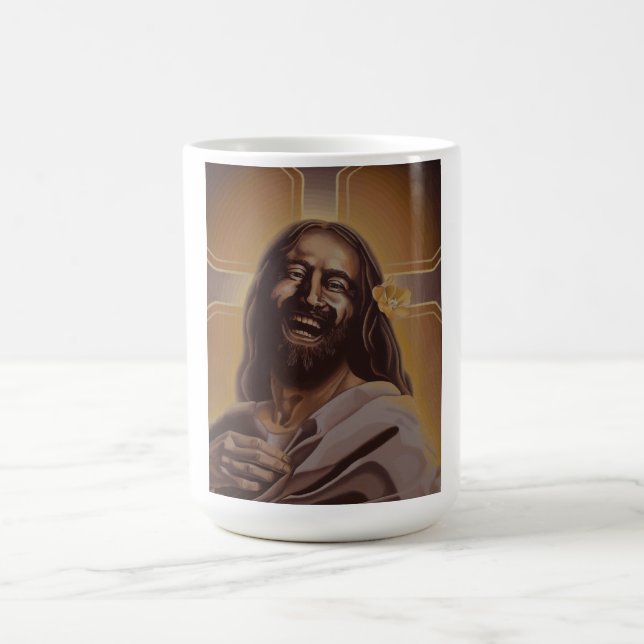 June Moon's Laughing Jesus mug (Center)