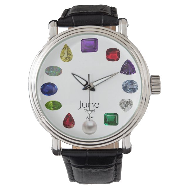 June Pearl Birthstone Design Watch (Front)