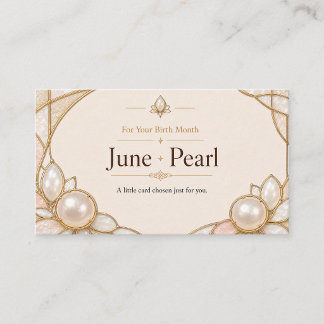 June Pearl Birthstone Shop Card
