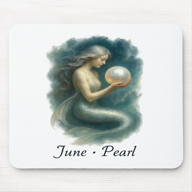 June Pearl – Enchanted Mermaid & Birthstone Mouse Pad (Front)
