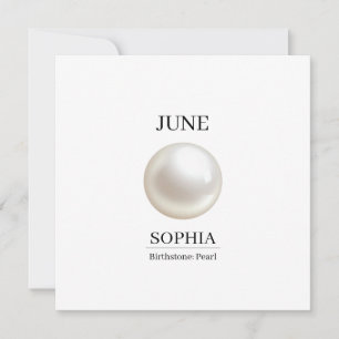 June Pearl Personalised Birthday Card