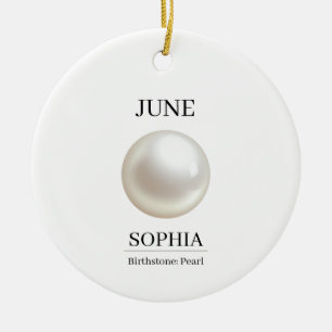June Pearl Personalised Birthday Ceramic Tree Decoration