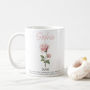 June Personalised Birth Flower Coffee Mug