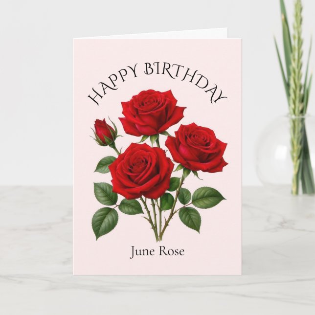 June Rose Birthday Card (Front)